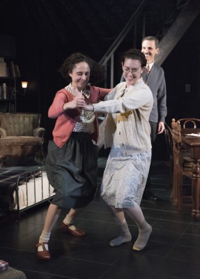 Sisters Carolyn Faye Kramer as Anne Frank and Dani Stoller as Margot Frank in Olney Theatre Center's production of “The Diary of Anne Frank.”