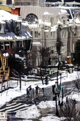 Alex Keto’s "19th and M Winter Afternoon," metallic paper/metal, various sizes.