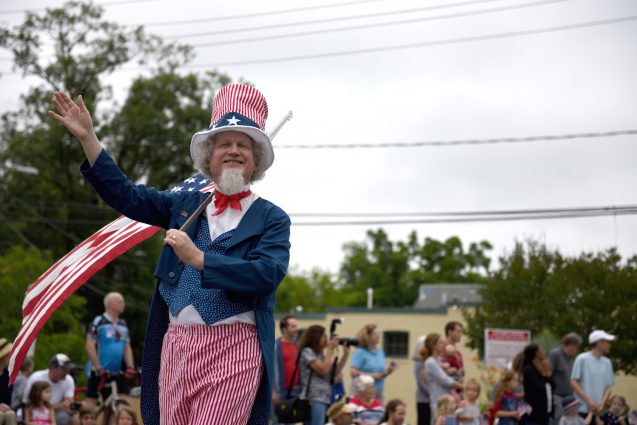 Jeffrey Silverstone is Uncle Sam in Takoma Park’s Independence Day Parade.
