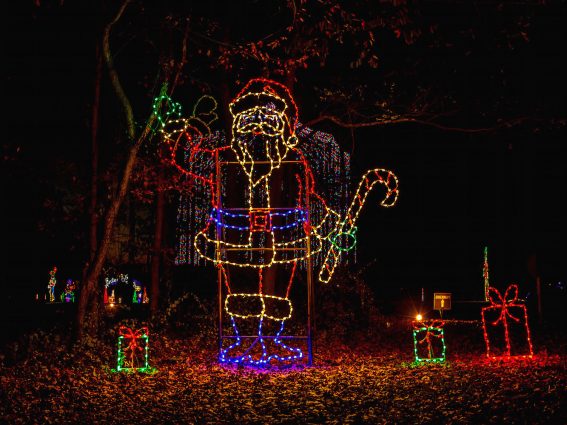 Santa lights up at the Winter Lights Festival at Seneca Creek State Park in Gaithersburg.