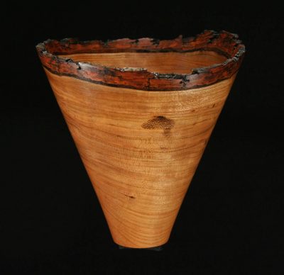 “Black Cherry,” bark on edge, 6 by 6-1/2 by 6 inches, by Phil Brown