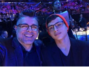 Luis Enrique poses with his proudest accomplishment: Luca Mejía, his 16-year-old son.