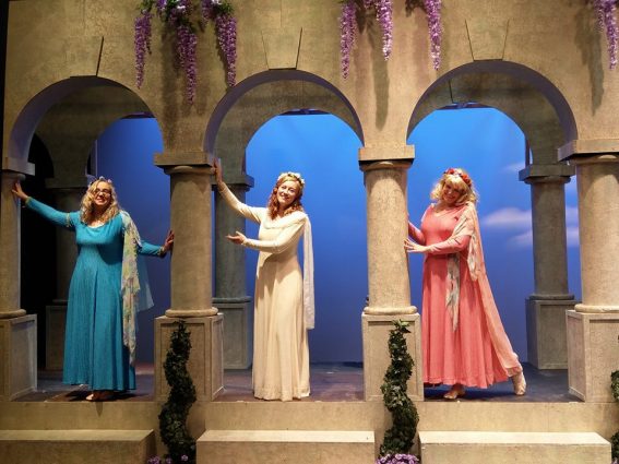 Gallery 4 - The three maidens, from left, Rebecca Poyatt is The Lady Saphir; Katelyn Neumann, The Lady Angela, and Genevieve Japinga,The Lady Ella.