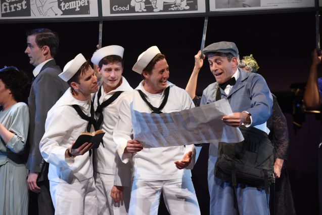 Gallery 3 - Shore leave: Evan Casey (Chip), Sam Ludwig (Ozzie), Rhett Guter (Gabey) and Bobby Smith (Bill Poster) plan a day of adventure in Olney’s “On the Town.”