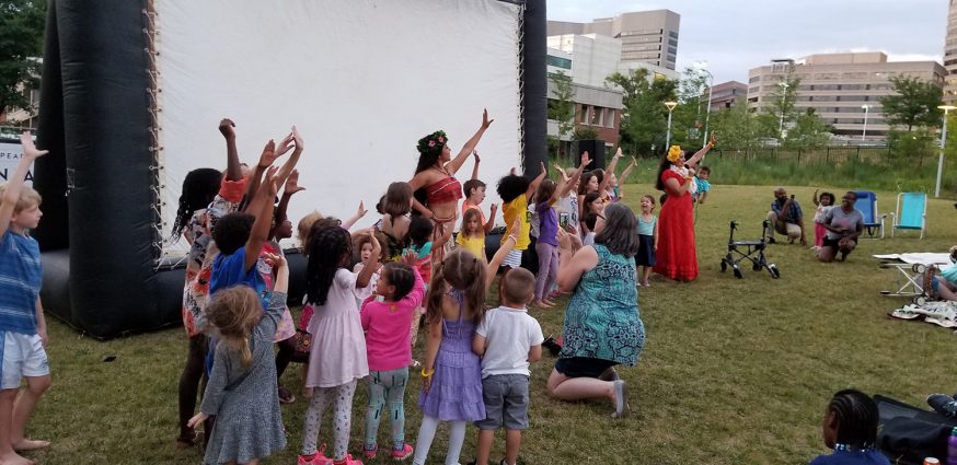 Pre-movie activities for kids have included hula lessons from Moana.