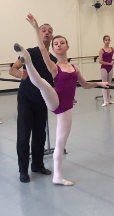 Olivier Munoz coaches Maryland Youth Ballet student Keiko Salms.