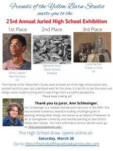 23rd Annual Juried Friends of the Yellow Barn Studio High School Exhibition
