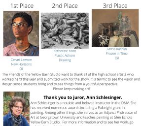 23rd Annual Juried Friends of the Yellow Barn Studio High School Exhibition