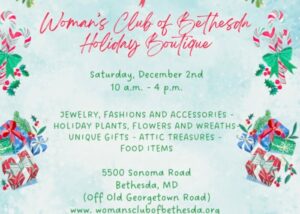 Woman's Club of Bethesda Annual Holiday Boutique