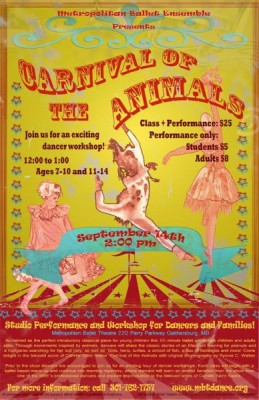 Carnival of the Animals - dance workshops and studio performance